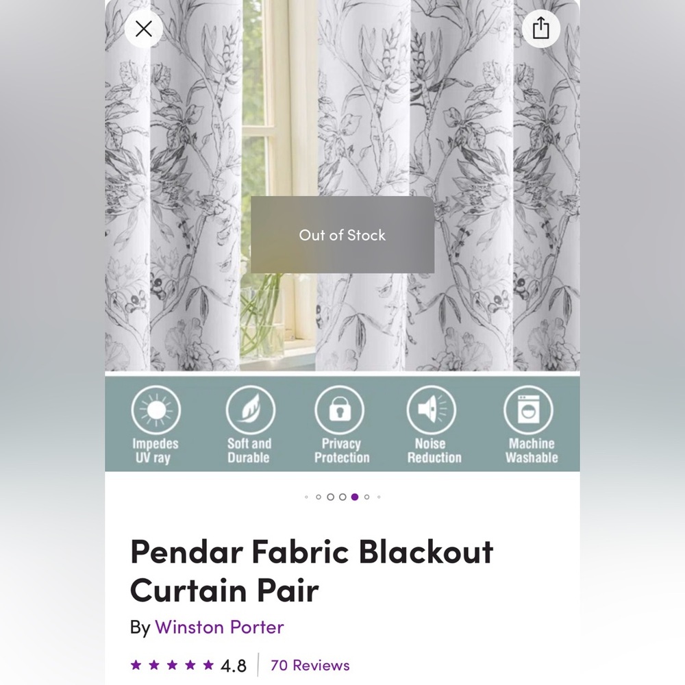 Wayfair-Blackout Curtains - Picture 4 of 5